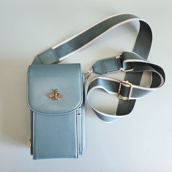 CrossBody Bag Purse with Touchscreen Cell Phone Clear Pocket Window Bee Detail - Picture 1 of 8